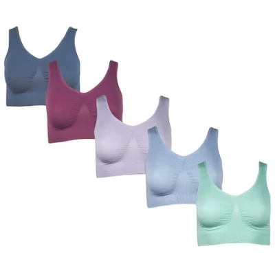 Abbildung von J Line 5er Damen Komfort Bustier Schlaf BH ohne Bügel nahtlos Soft Bra Bralette, Mint XL