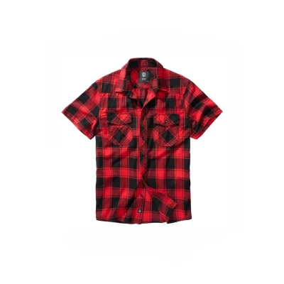 Abbildung von Brandit Checkshirthalfsleeve Hemd, Herren, Größe: 4XL, Redblackwhite