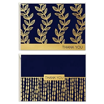 Abbildung von Hallmark Dankeskarten Sortiment, Marineblau und Gold (50 mit Umschlägen für Hochzeit, Brautparty, Babyparty, Business, Abschluss)