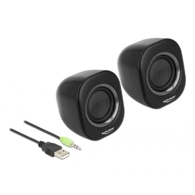 Abbildung von Delock Mini Stereo PC Lautsprecher mit 3,5 mm Klinkenstecker...