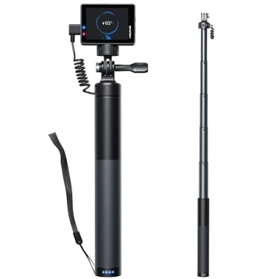 Abbildung von WOLFANG Action Cam Selfie Stick lädt Ihre Kamera mit 2600 mAh auf (24 60CM), Schwarz, GB2200