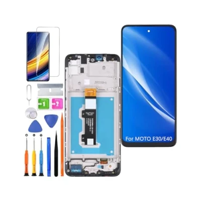 Abbildung von HLYGZX Ersatz Original Display für Motorola Moto E30 / E40 LCD Bildschirm, XT2159 XT2158 Bildschirm Touch Digitizer Assembly Reparaturteile Kit(Schwarz mit Rahmen)
