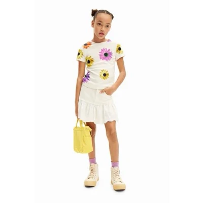 Abbildung von Desigual Daisy Tshirt print für Kinder, Größe: 104, White
