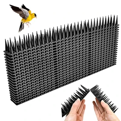 Abbildung von QINERSAW 20er Set 8,6 Meter Kunststoff Vogelabwehr Taubenschutz Katzen Spikes Taubenabwehr Balkon Vogelschutz Katzenabwehr Taubenspikes Vogel Schwarz 43x4cmx3,3cm 3 reihig