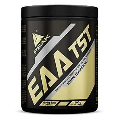 Abbildung von PEAK EAA TS Technology 500g Geschmack White Tea Peach I alle essentiellen Aminosäuren Muskelaufbau schnell resorbierbar vegan B Vitamine