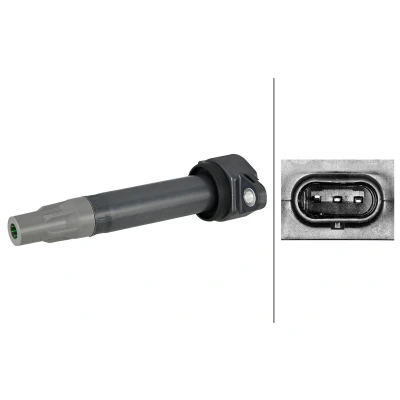 Abbildung von HELLA 5DA 358 102 691 Zündspule 3 polig Kerzenschachtzündspule CHRYSLER: 300C Limousine, GRAND 5OYAGER 5, Touring, DODGE: Journey MPV, Nitro SUV