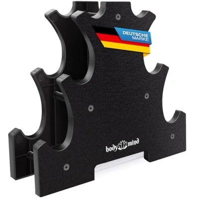 Abbildung von Body &amp; Mind® Hanteln 2er Set Gymnastikhanteln Dumbbells Kurzhanteln; Effektives Krafttraining mit verschiedenen Gewichten; Fitness Workout für Zuhause (3 Ebenen Ständer)