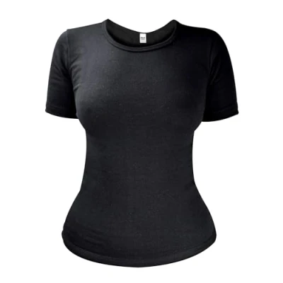 Abbildung von HEAT HOLDERS Damen Thermo Innenfleece Outdoor 1/2 Arm Kurzarm Unterhemd mit Feinripp (36 38, Schwarz)
