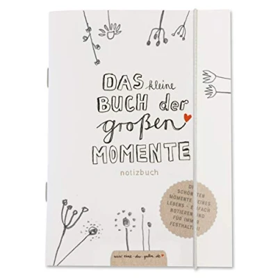 Abbildung von Das kleine Buch der großen Momente Eintragbuch für Erinnerungen, Kinderzitate &amp; Kindersprüche, A6 Kindermund Notizbuch, Weiß Beige mit Blumen, Kindertagebuch, Tagebuch, Reisetagebuch, Lebensbuch