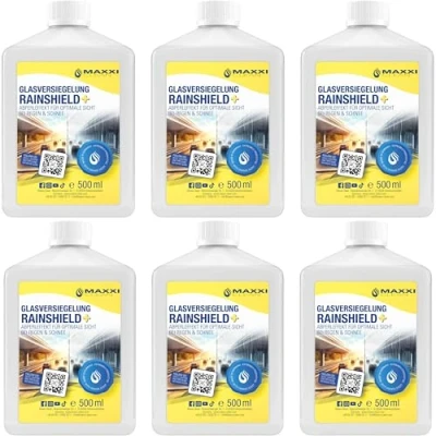 Abbildung von Maxxi Clean 6x 500 ml Scheibenversiegelung [Rain Shield +] Glasversiegelung Nanoversiegelung Regenabweiser mit Lotus Effekt Abperleffekt für klare Sicht