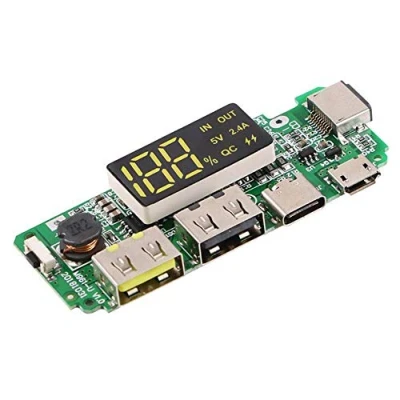 Abbildung von iHaospace 18650 Ladeplatine Dual USB 5V 2.4A DIY Mobile Power Bank Modul Lithium Batterie Laderegler mit Überladung Überentladung Kurzschlussschutz Powerbank Platine
