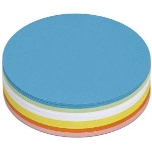 Abbildung von MAUL Moderationskarten rund Ø 9,5 cm (120 Stück) Beschriftbare Karteikarten Coaching Karten Präsentationskarten Moderationskoffer Nachfüllpack 150 g/m² Papier Bunt