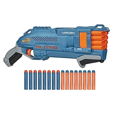 Abbildung von Nerf Elite 2.0 Warden DB 8 Blaster, 16 Darts, 2 Darts gleichzeitig abfeuern, Tactical Rail Steckschiene zum Anpassen, Schnellfeuer, frustfreie Verpackung