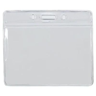 Abbildung von Kranholdt Schlüsselanhänger Ausweishülle 86 mm x 54 mm, aus PVC (10 tlg), für Namenschilder, horizontal tragbar, Langloch, zwei Rundlöchern