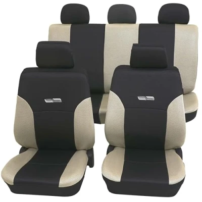 Abbildung von PETEX Auto Sitzbezüge Universal Komplett Set 11 teilig Wave beige, Eco Class mit SAB 1 Vario