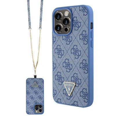 Abbildung von Guess GUHCP15XP4TDSCPB Hülle für iPhone 15 Pro Max 6.7&quot; Blau hardcase Crossbody 4G Metal Logo