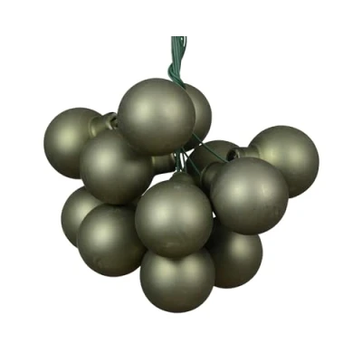 Abbildung von Kaemingk Weihnachtskugeln am Draht Glas 2cm x 12 Stück Spiegelbeeren Matt kleine Dekokugeln Christbaumschmuck &amp; Weihnachtsdeko Rosmarin