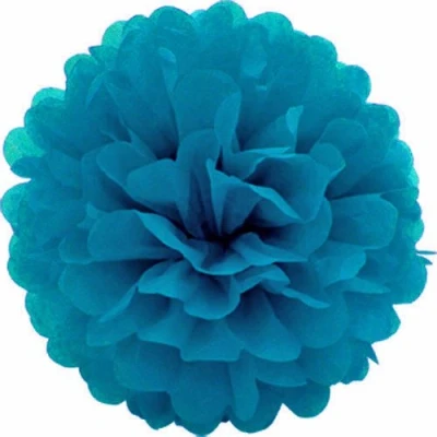 Abbildung von Creativery 10 Papier Pompons 25cm Set (dunkel türkis 340D) // Pompoms Bommel Kugel Seidenpapier Pom Deko Hängedeko Raumdeko Blumen