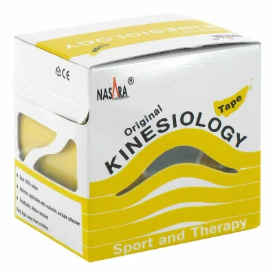 Abbildung von Nasara Kinesio Tape 5 cmx5 m gelb inkl.Spenderbox