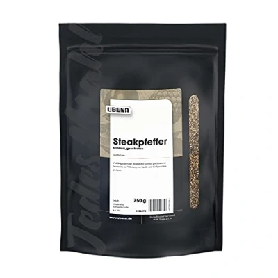 Abbildung von UBENA Steakpfeffer schwarz geschrotet im wiederverschließbaren Vorratsbeutel, 1er Pack (1 x 750 g)