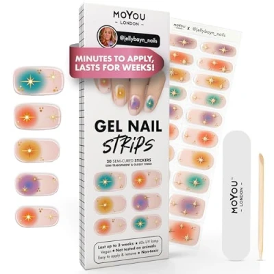 Abbildung von MOYOU LONDON Halbgehärtete UV Gel Strips 20 Stück Nagelfolien Härtend für Maniküre in Salonqualität jellybayn_nails 02