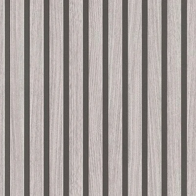 Abbildung von Rasch Tapete 278415 Graue Papiertapete mit Holz Optik, 3D Paneele im modernen Skandi Look, Lamellenwand 10,05m x 0,53m (LxB)