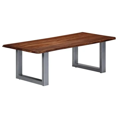 Abbildung von vidaXL Akazienholz Massiv Couchtisch mit lebenden Kanten Baumkante Beistelltisch Baumstamm Wohnzimmertisch Kaffeetisch Sofatisch Holztisch 115x60x40cm