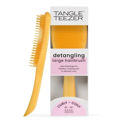 Abbildung von Tangle Teezer Ultimate Detangler Haarbürste, trockene &amp; nasse reduziert Frizz Haarbruch, für lockiges bis gewickeltes Haar, 3C 4C Haartypen, groß, gelbe Narzisse