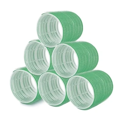 Abbildung von PONIK&#039;S PROFESSIONAL Haarrollen Lockenwickler, Lockenwickler Selbsthaftend Set, Haar Roller 6 Stücke, Locken 61 mm, Jumbo Größe Selbst Griff Grün