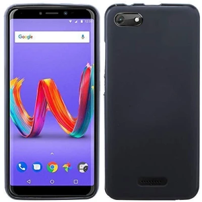Abbildung von cofi1453 Silikon Hülle Tasche Case kompatibel mit WIKO Harry 2 Zubehör Gummi Bumper Schale Schutzhülle in Schwarz