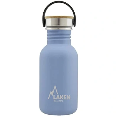 Abbildung von Laken Basic Edelstahlflasche, Trinkflasche Weite Öffnung mit Edelstah Schraubverschluss Bambo, BPA frei 0,50L, Blau