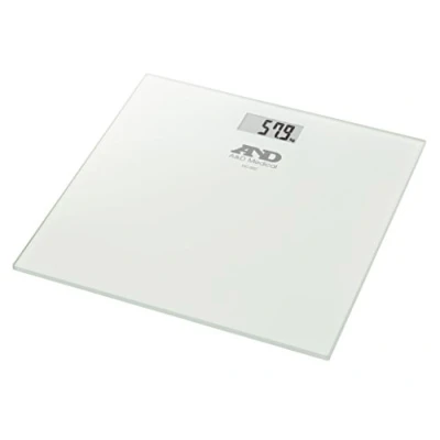 Abbildung von A&amp;D Medical UC 502 Personen Digitalwaage mit extra großer Stellfläche, Waage gut ablesbarem LCD Display, Personenwaage in flachem Design, Körperwaage aus Sicherheitsglas