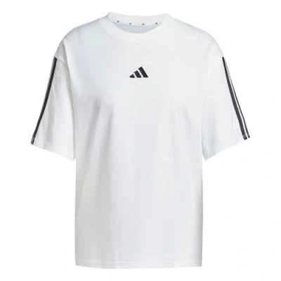 Abbildung von adidas Damen Essentials 3 Stripes Boyfriend T Shirt, White/Black, XXS
