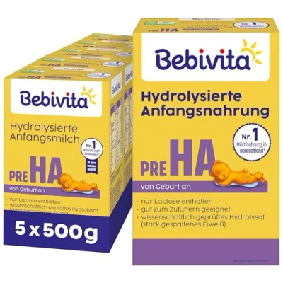 Abbildung von Bebivita Milchnahrung PRE HA, 5er Pack (5 x 500g)