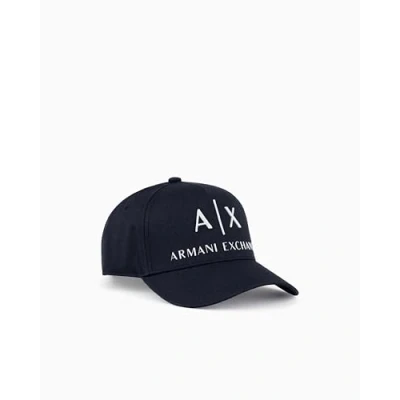 Abbildung von Armani Exchange Baseball HAT Unisex Cap, Größe: One Size, Blu navy/bianco