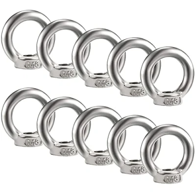 Abbildung von Bolatus 10 Stück Ringmutter M6 Augenmutter 304 Edelstahl Gewinde Ösenmutter Ringmuttern Augenmuttern Hardware Ringösen zum Heben von Zubehör