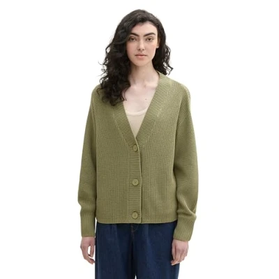 Abbildung von TOM TAILOR Denim Cardigan, mit Strickstruktur und Knopfleiste