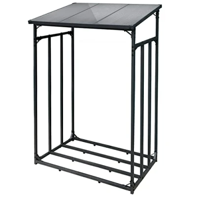Abbildung von Toboli Kaminholzregal außen, bis 1500 kg Traglast, 133 x 83 185 cm für Outdoor, Metall mit Pulverbeschichtung, Feuerholzregal freistehend