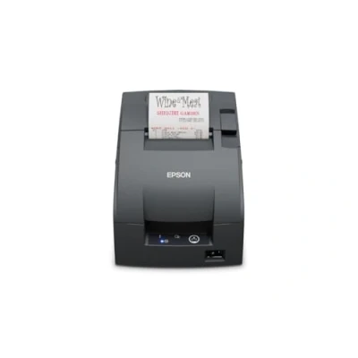 Abbildung von Epson TM U220IID (102) Quittungsdrucker zweifarbig (monochrom) Punktmatrix Rolle (7,6 cm) 16 cpi 9 Nadeln bis zu 8,8 Zeilen/Sek seriell Cutter dunkelgrau