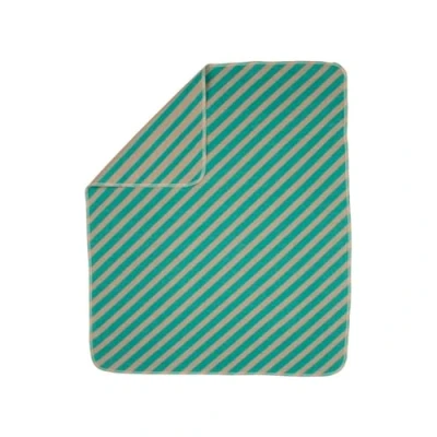 Abbildung von David Fussenegger JUWEL Babydecke, Diagonalstreifen Verde mare, 90x70 cm