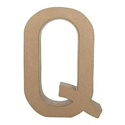 Abbildung von Décopatch AC410O Buchstabe &quot;Q&quot; Fantasie aus Pappmaché, 5 x 22 30 cm, zum Verzieren, ideal für Ihre Wohndeko, Kartonbraun