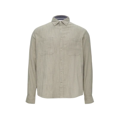 Abbildung von s.Oliver MIT Kragen UND Feinem Fischgratmuster Hemd, Herren, Größe: XL, Beige