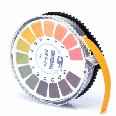 Abbildung von 1 Rolle ph Teststreifen 5 m/Roll,Messbereich 0 14,pH Papier Trinkwasser auf Rolle,Lackmus Indikator Universalpapier Ubersäuerung Körper Ermittlung Wert Säuretest