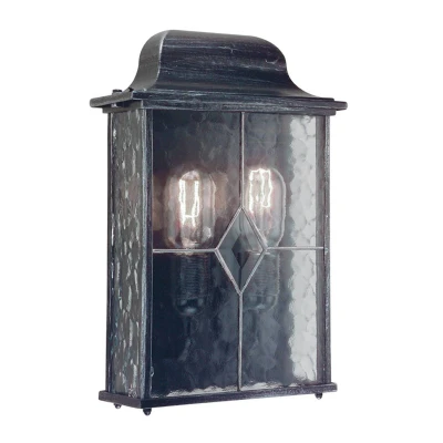 Abbildung von Elstead Lighting WX7 Wandleuchte Wexford schwarz / silber 2xE27 H:33,8cm L:8,6cm B:22,1cm