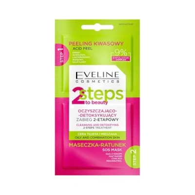 Abbildung von Eveline Cosmetics 2 Steps to Beauty Reinigende und entgiftende Schritt Kur, 2x4 ml