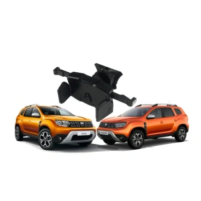 Abbildung von craVeDRIVE Handyhalterung Auto für Runde lüftungen Dacia Duster 2 I Autohalterung Handy Schwarz Telefonhalterung Halter