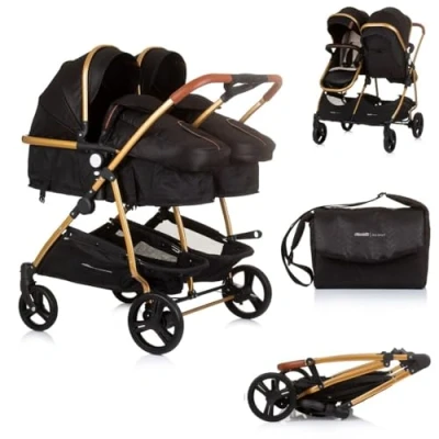 Abbildung von Chipolino Geschwisterwagen Geschwisterkinderwagen Duo Smart, klappbar, umbaubar, verstellbar, Fußsack