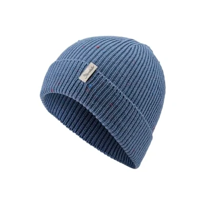 Abbildung von Sterntaler Strickmütze mit Effektgarn Unisex Kinder Beanie Wintermütze stylischem Umschlag und Farbtupfen im Garn Kindermütze für den Winter Mittelblau,51