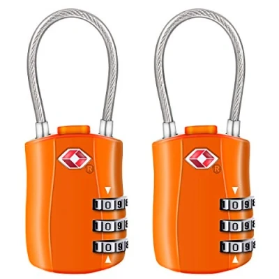 Abbildung von [2 Stück] TSA Gepäckschlösser, Diyife 3 stelliges Sicherheitsschloss, Kombinationsschlösser, Codeschloss für Reisekoffer Gepäcktasche Etui etc. (Orange)