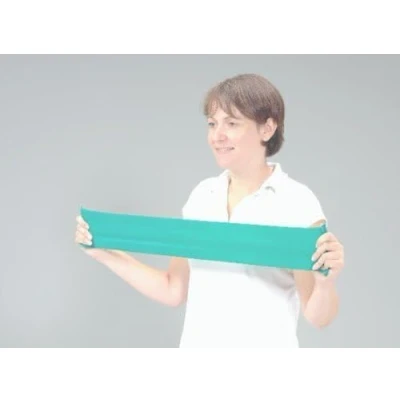Abbildung von Rolyan Resistive Exercise Band, heftiger Widerstand, Widerstand Band für Fitness und Workouts, Improve Kraft Mobilität, Ausrüstung Physiotherapie, Haus, Grün, 25 m